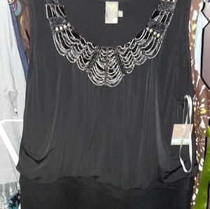 Black, beaded party dress